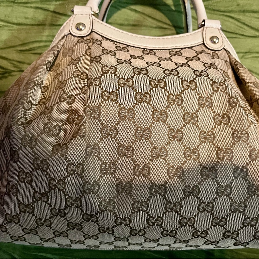 Gucci Cream Monogram Shoulder Bag